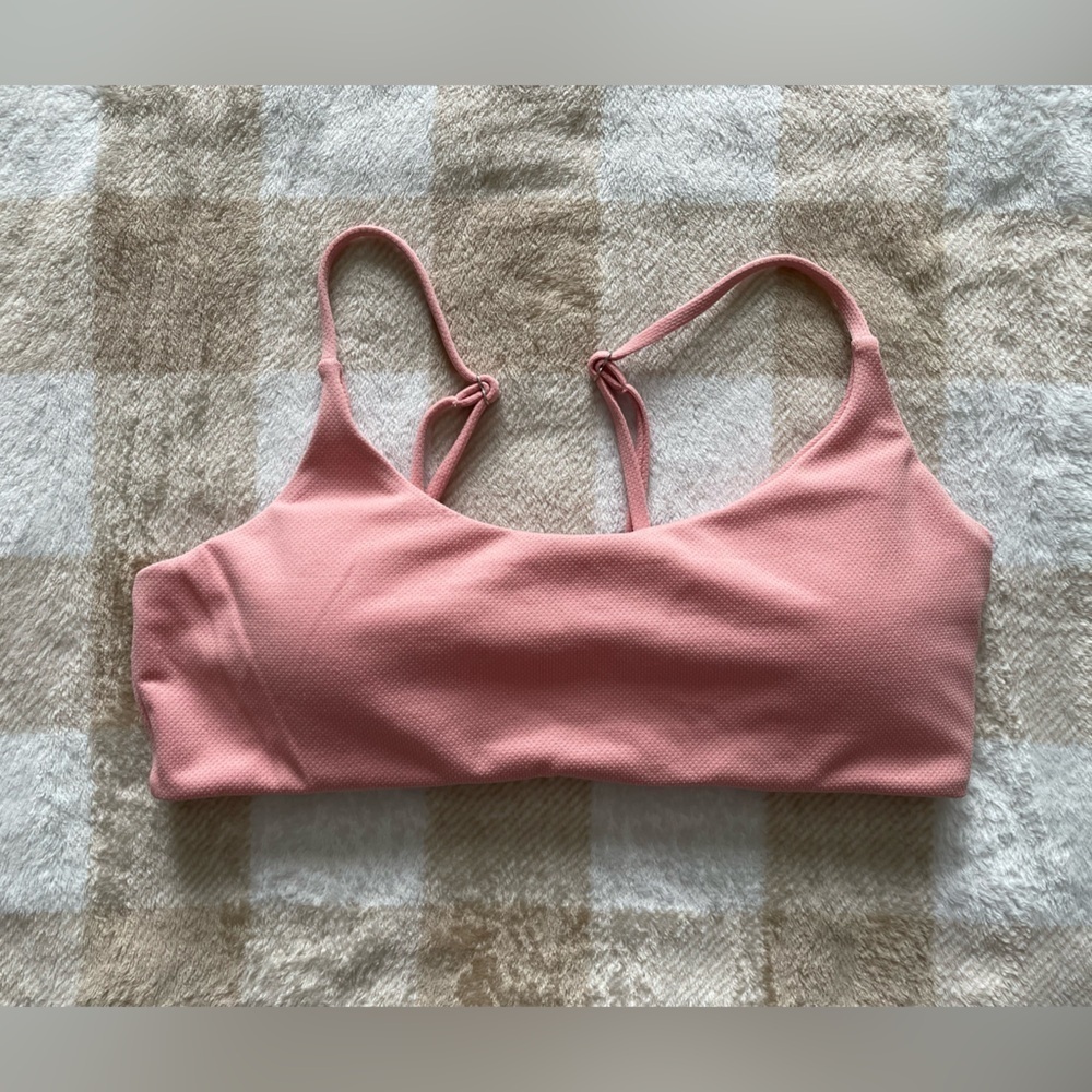 Pink Textured Bikini Top size large